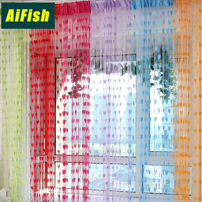 

Door Window Hanging Decor heart shape Line Curtain 100 x 200cm Partition Wall Vestibule string curtains for living room WP240T3