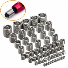 60pcs Silver M3-M12 Thread Repair Insert Kit Set Stainless Steel For Hardware Repair Tools thread repair file file repair teeth marine hardware tools thread correction tools