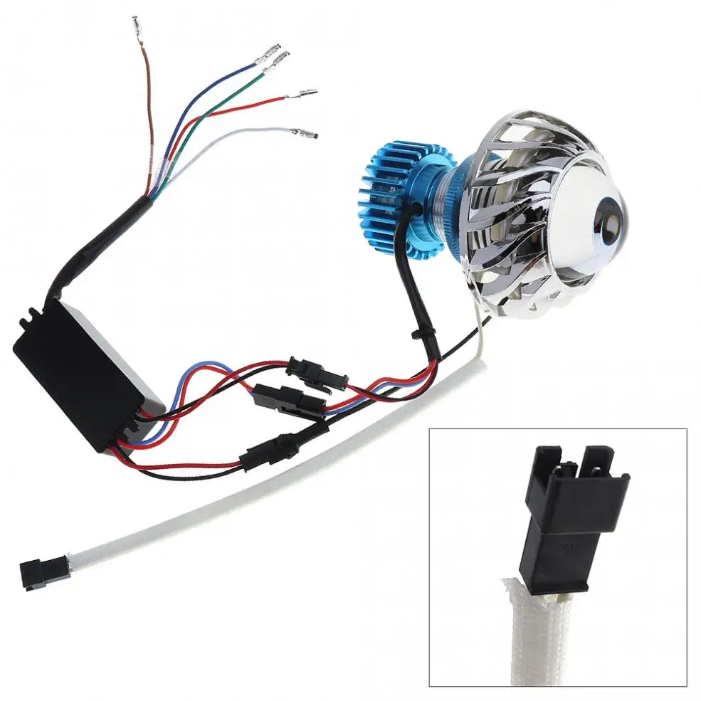 12V 2,5 Inch 18 Вт 2200LM мини алюминиевого сплава светодиодный линзы фар Ангел глаз+ сглаза с двойной луч для мотоцикла