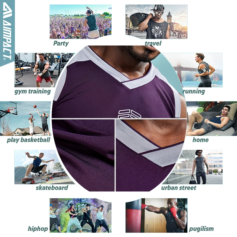 Aimpact Sportive Men's Tank Top Fast Dry 2018 New Fashion Sleeveless tshirts for Men Gymi Workout Male Brand Clothing AM1025
