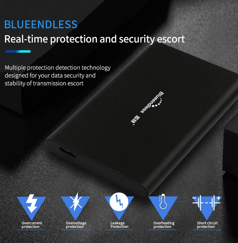 Blueendless 2018 2,5 'внешний жесткий диск алюминиевый корпус Sata к USB 3,0 жесткий диск для компьютера Дискотека Дуро Extemo 2 ТБ и 30