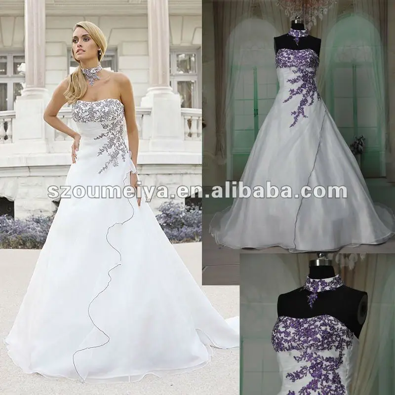 Free Shipping Oumeiya Orw215 Organza A Line Magazine Style Purple