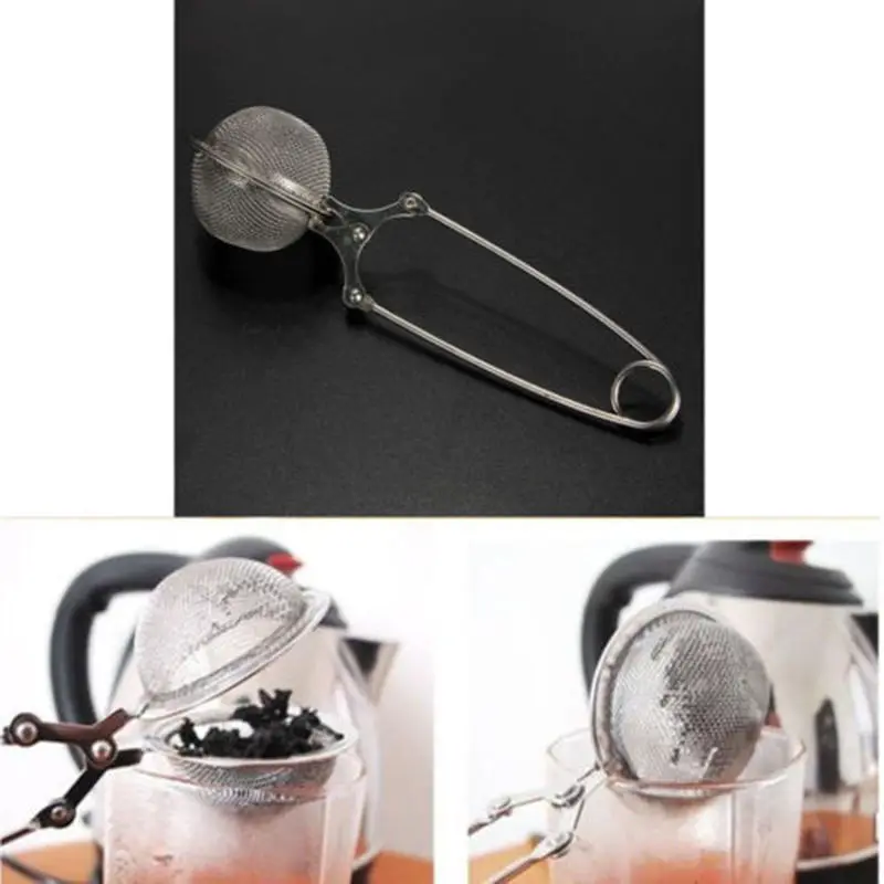 1pcs Stainless Steel Tea Infuser Filter Ball Squeeze Leaves Herb Mesh