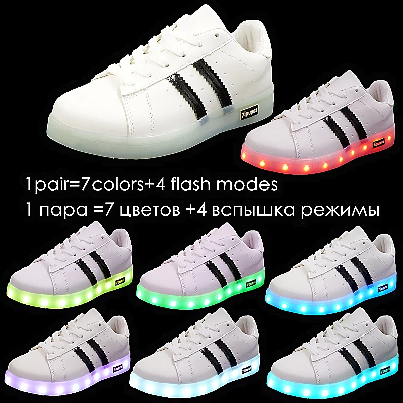 7ipupas мальчики девочки дети мода Led светящиеся кроссовки хорошее качество туфли со
