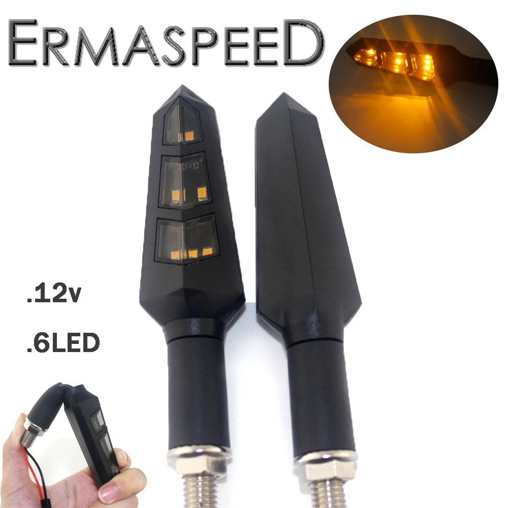

Pair Motorcycle LED Turn Signal Indicator Flexible Rubber Light 12V Turning Lamp Amber Universal For Honda Kawasaki Honda Suzuki