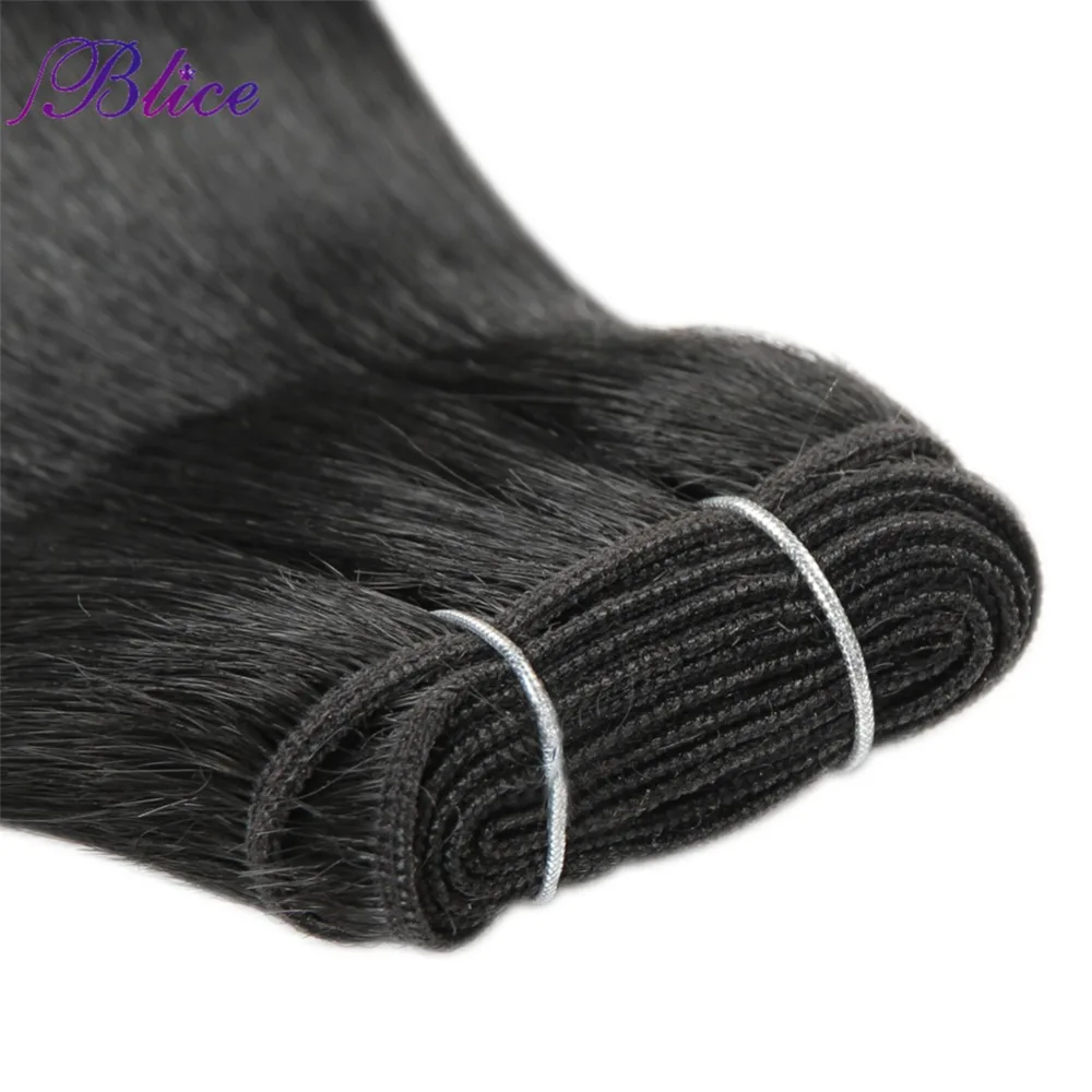 Hair Extensions Blice Synthetic Yaki Straight Weaving 100% Kanekalon Futura fiber 8-26 Inch Pure Color One piece Hair Bundles
