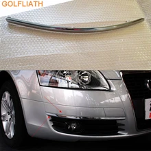Golfliath для Audi A6 2005-2008 ABS Chrome в полоску переднего бампера головного света Противотуманные фары крышка
