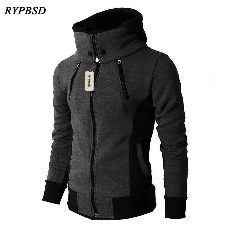 Мужская куртка с двойной молнией европейская зимняя капюшоном 2019|bomber jacket men|double