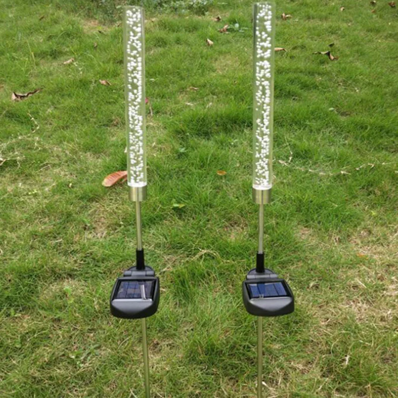 Waterproof LED Solar light Solar Power Tube Lights Lamps Acrylic Bubble Pathway Lawn Landscape Garden Stick Stake Solar lamp (4)