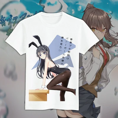 Аниме «Seishun Buta Yarou wa Bunny Girl Senpai no Yume wo Minai», футболка для косплея, футболки, топы