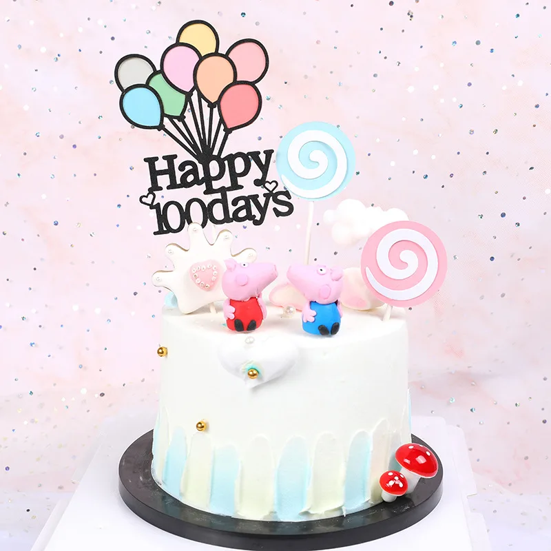 Красочные воздушные шары тема новорожденного ребенка 1-й день рождения торт Топпер ребенка 100 дней торт украшения вечерние принадлежности для душа ребенка