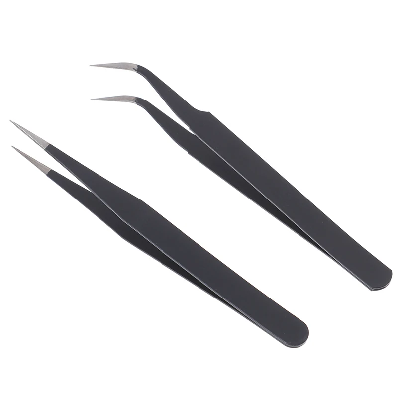 1PC Micro Point Curved Straight Tweezers Fine Tip Stainless Steel