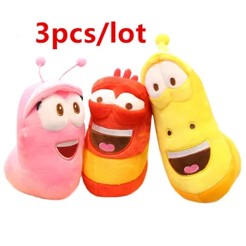 

MIAOOWA 3PCS/LOT Cute Stuffed Worm Toy Doll Korean Anime Fun Insect Slug Creative Larva Plush for Children Birthday Gift Hobbies