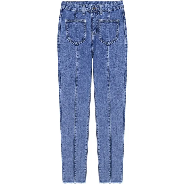 Women Capri Jeans 2018 Spring New Womens Row Cut Denim