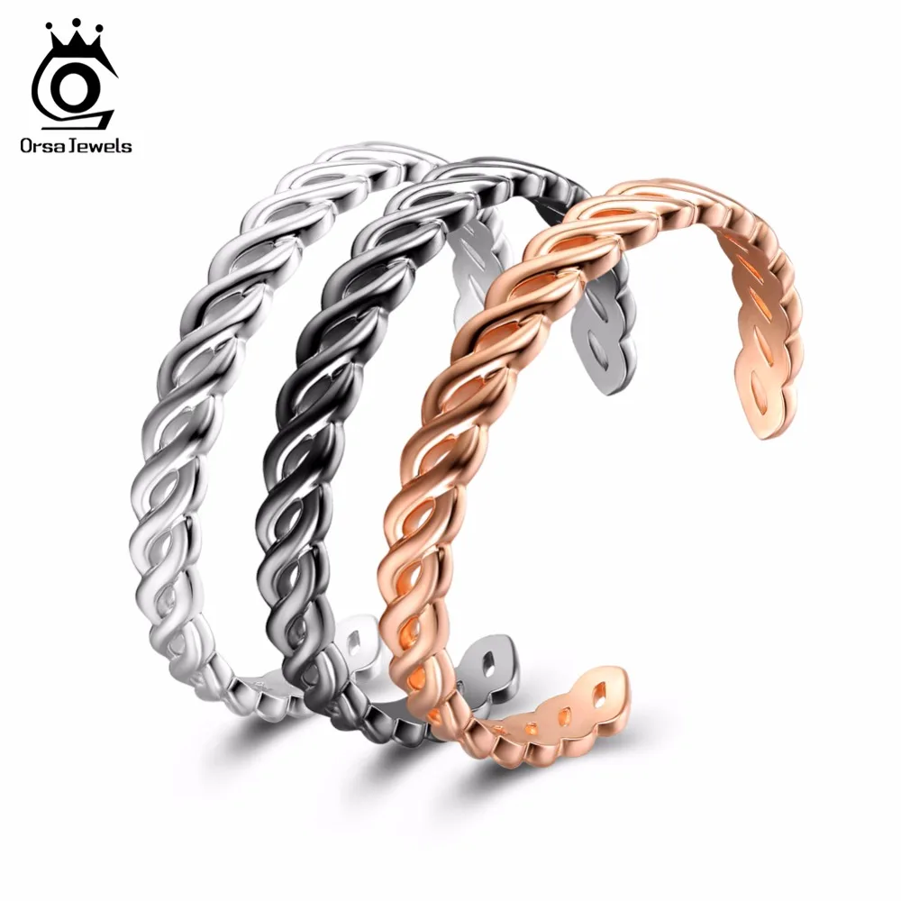 ORSA JEWELS браслет для женщин Серебряный цвет розовое золото цвет золотой 3 цвета Бесконечность форма Женские Ювелирные изделия OB49