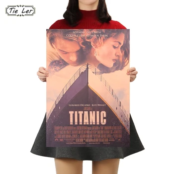 

TIE LER Titanic Classic Movie Kraft Paper Bar Cafe Poster Retro Home Decorative Painting Wall Sticker 50.5x35cm