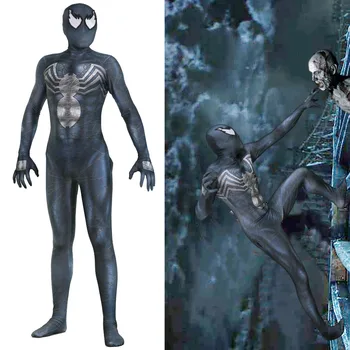 

Spiderman Venom Edward Brock Cosplay Costume Zentai Black Spider Man Pattern Bodysuit Suit Jumpsuits for adult kids Halloween