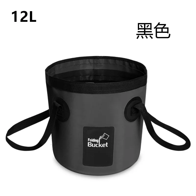 12Lblack 12L 20L рыболовное ведро рыболовные сумки на открытом воздухе парусиновое Ведро складное ведро портативное Походное Карп рыболовные снасти инструменты - Цвет: 12Lblack