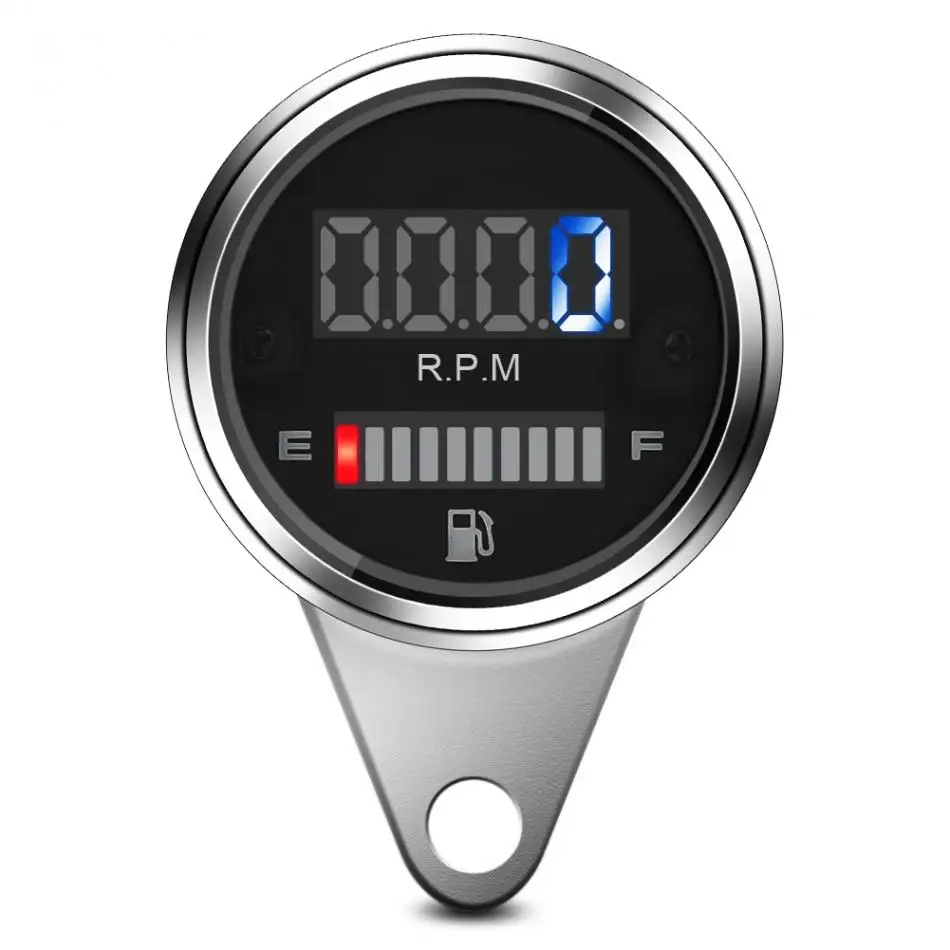 

2 in 1 Motorcycle Speedometer Gauge Digital LED Speedometer Tachometer Oil Fuel Gauge Universal 12V Cay Styling High Quality