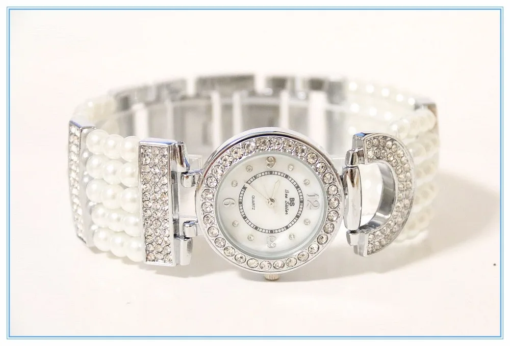 Роскошные элегантные женские часы, стразы, женские часы с жемчугом, женские наручные часы с большим циферблатом, Кристальный браслет, часы, Прямая поставка