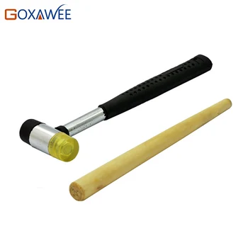 

GOXAWEE Household Hand Tools Domestic Multifunctional Double Face Rubber Hammer with Wood Ring Sticker Jewelry Tools
