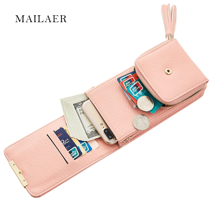 MAILAER Новинка Ms. сумка через плечо сумка-мессенджер на цепочке для мобильного телефона модная сумка-кошелек с кисточками для мобильного телефона