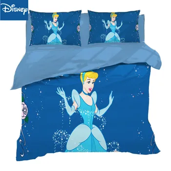 

Disney princess 3D print bedding set double size comforter covers for girls single bedspread home textile 3pcs bed decor cartoon