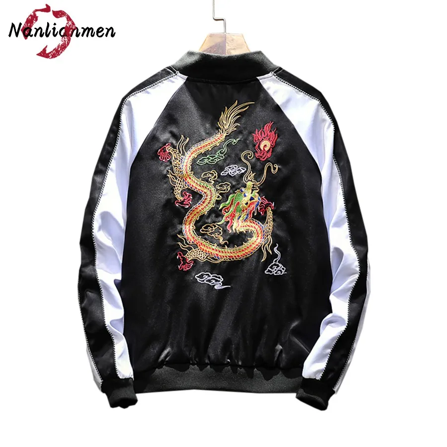 2017 New Chinese Style Dragon Embroidered Jackets Men veste homme hip