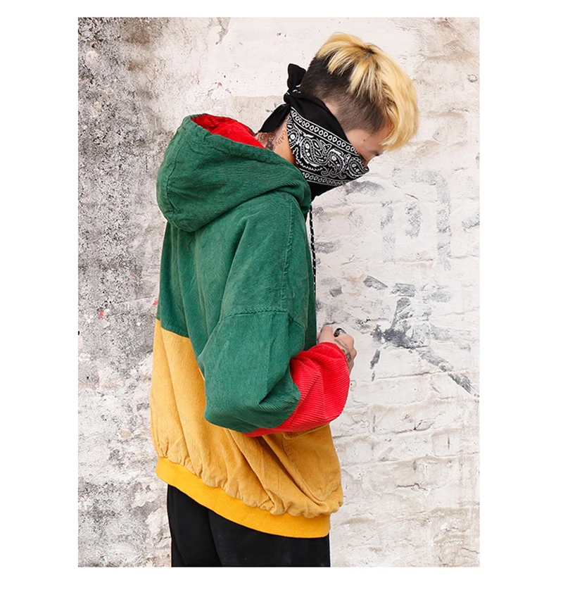Corduroy Jacket Mens Oversize Bomber Punk Rave Mens Jackets And Coats   (3)