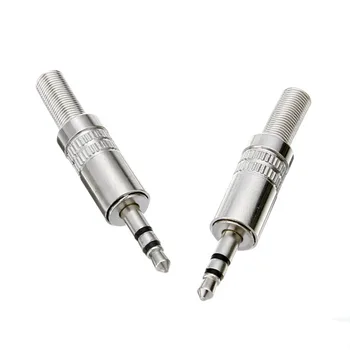 

2pcs 3 Pole 3.5mm Stereo Headphone Male Plug Jack Audio Solders Connector for Headphone Earphone Repair