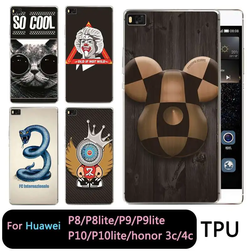 Qmswei ТПУ чехол для телефона huawei P10plus honor7 8 9 Y3 5A 5C 6A 6 S 3c P8 P9lite 4C клоун змея мягкие
