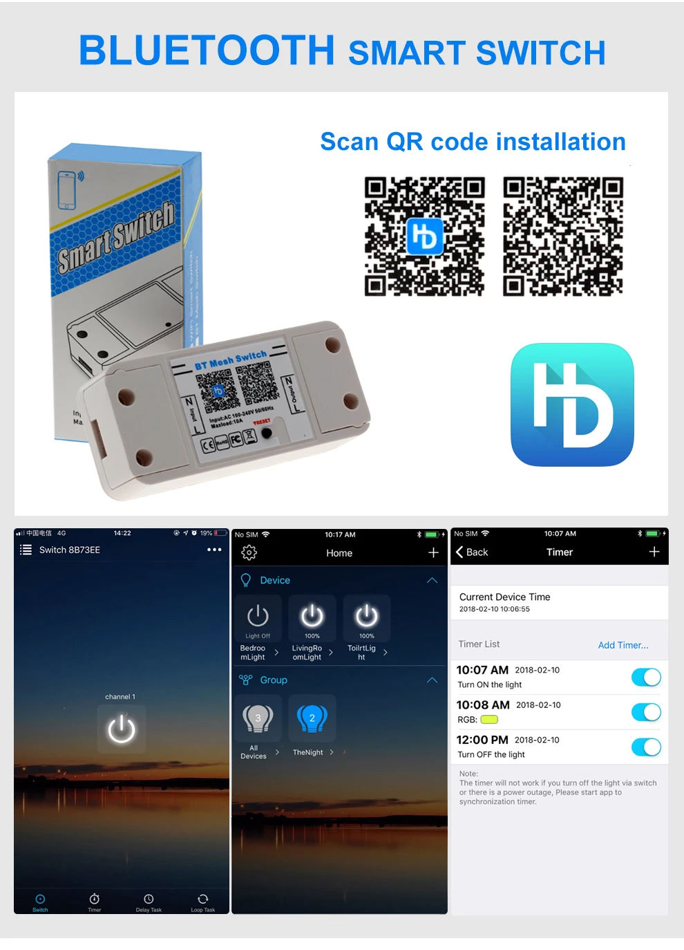 Magic Home умный Bluetooth WiFi переключатель контроллер переменного тока 100-240 В 10 А IOS Android приложение вкл/выкл таймер светодиодный светильник контроллер