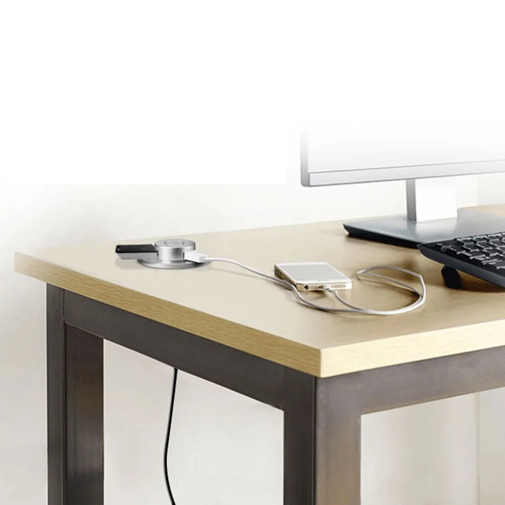  Pop-up In-Desk Slot USB 2.0 3 Ports Hub Splitter Adapter for Laptop PC Computer