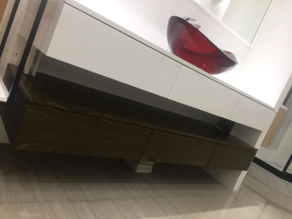 1800X500X550 مللي متر الحائط مزدوجة طبقات الغرور دفع دفع 6 أدراج خزانة حمام تأتي مع بالوعة مرآة WD9999 1800X500X550 مللي متر الحائط مزدوجة طبقات الغرور دفع دفع 6 أدراج خزانة حمام تأتي مع بالوعة مرآة WD9999