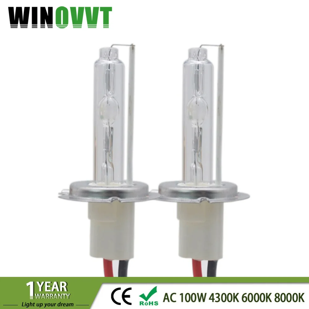 Одна пара 100 Вт Xenon HID ксеноновая лампа H7 H4 H1 H3 H11 H8 H9 9005 HB3 9006 HB4 автомобильный