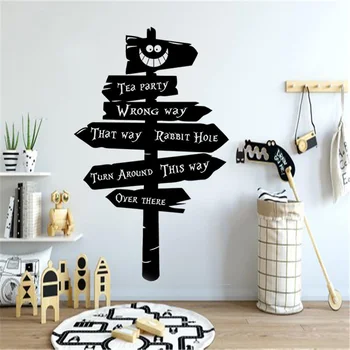 

Tea Party Gift Rabbit Hole Nursery Wall Sticker Alice In Wonderland Decor Home Decoration Beauty Bedroom Poster Mural LY1273