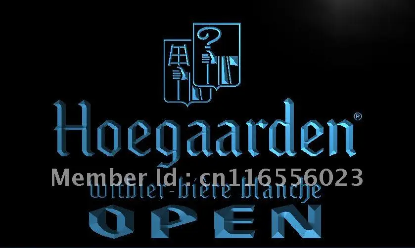 LA087- Hoegaarden пивной открытый бар светодиодный неоновый светильник вывеска домашний