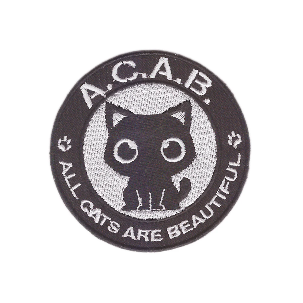 

black cat embroidered Iron On cartoon Patches garment Appliques accessory free shipping made in china diameter