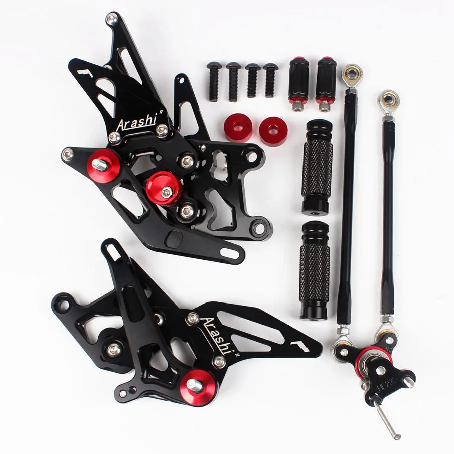 Черный для HONDA CBR600RR 2009-, 10, 11, 12, 13, 14, CNC регулируемые, для гонок колышки Rearset педали