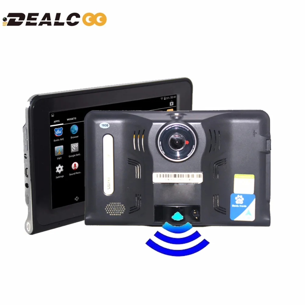 Dealcoo 7' Автомобильный dvr регистраторы камера с антирадары Android 1080 gps навигации 3 в 1