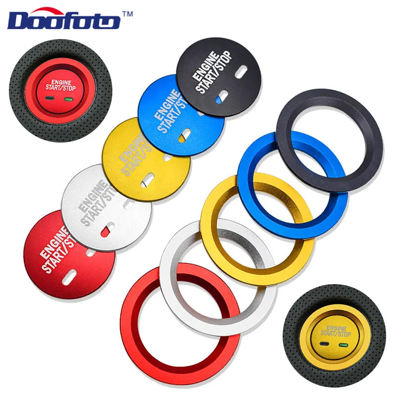 

Doofoto Car Styling Start Engine Button Ignition Trim Covers Cap Rings For Cadillac XT5 CT6 2017 2018 XTS CTS 2014-2019 SRX 2010