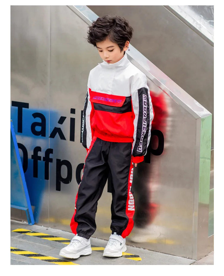Desempenho de Dança Roupas de Primavera e Outono das Crianças Coreana do Conjunto de Meninos do Hip Roupas Maré Versão Traje Rua Hop 8 High Quality Mamãe e Bebê