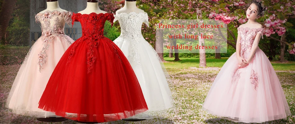 Детское свадебное платье для девочек белое торжественное длинное кружевное платье принцессы без рукавов для первого причастия, вечерние платья для выпускного вечера для девочек от 3 до 12 лет