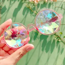 Круглые очки, женские солнцезащитные очки, мужские голографические очки, цветные вечерние очки