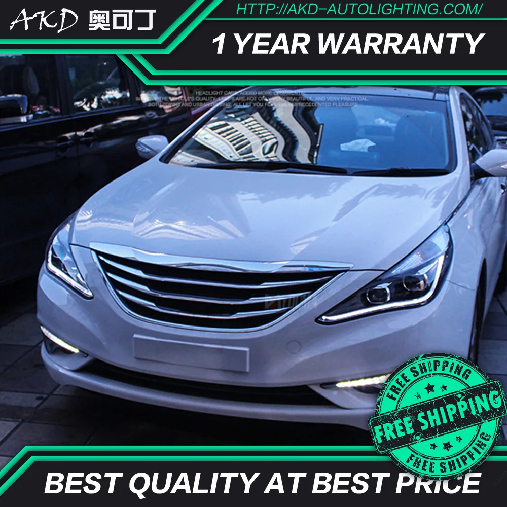 АКД тюнинг автомобильные фары для hyundai Sonata8 Sonata 8 MK8 2011- светодиодные фары DRL Противотуманные Фары биксенон интенсивность пучка противотуманные фары