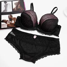 Женское белье ladychili нижнее белье пикантные черные сапоги Полный комплект с кружевным бюстгальтером, бюстгальтер с глубоким декольте с эффектом пуш-ап бюстгальтер и трусики Комплект с тонкими чашечками бюстгальтер комплект нижнего белья N290