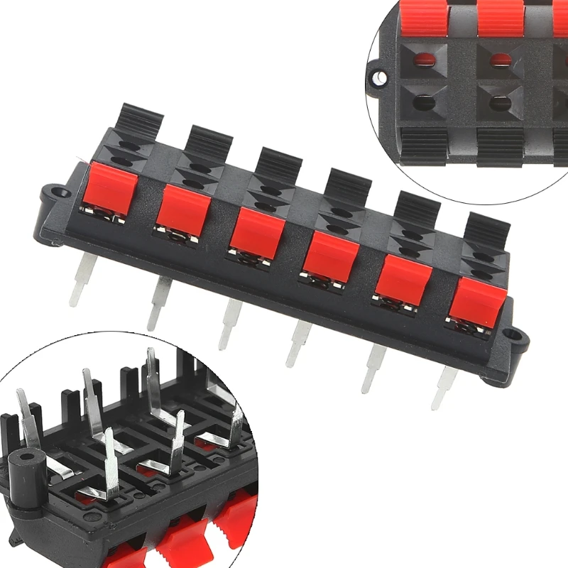 Block Plate Stereo Speaker Terminal 12 Way 2 Row Push Release Connector Strip