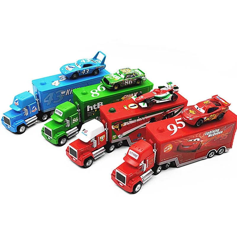 Disney Pixar Cars 27 стилей Mack Truck + маленький автомобиль McQueen Jackson Storm 1:55 литой