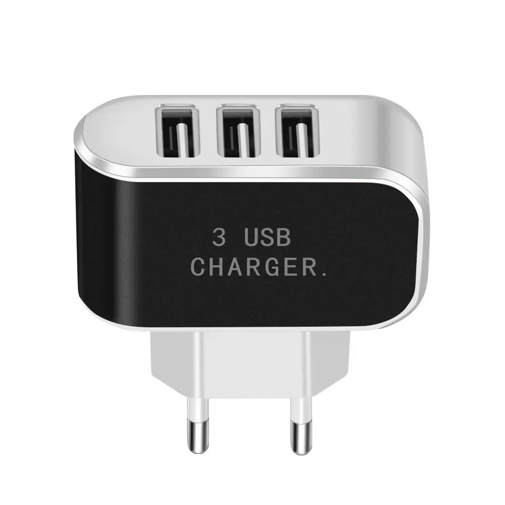 3 порта USB зарядное устройство для телефона дорожное USB настенное зарядное устройство s адаптер питания ЕС USB зарядное устройство для iPhone X 11 7 huawei mate 30 Xiaomi samsung - Тип штекера: Only Black Charger