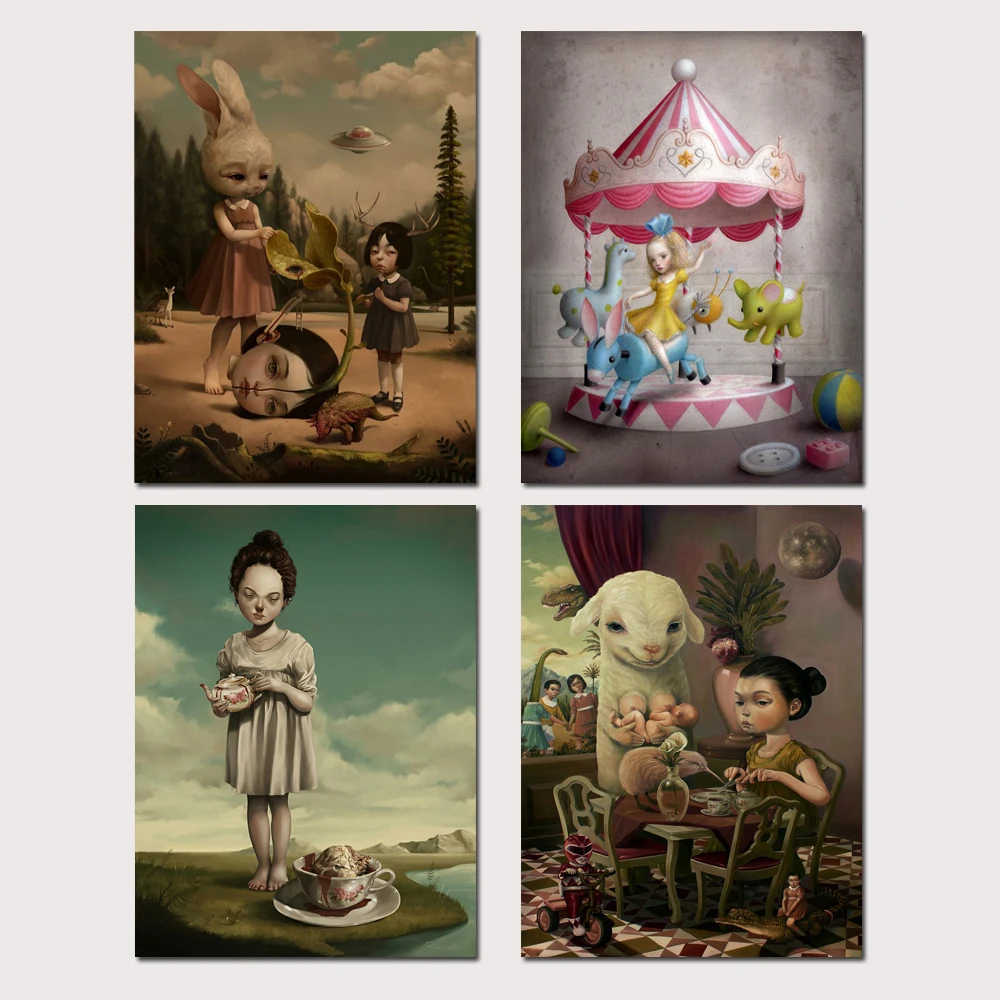

Mark Ryden Mark Ryde 1 Panel Abstract Wall Art Oil Painting Poster Canvas Painting Print for Living Room Home Decor 15